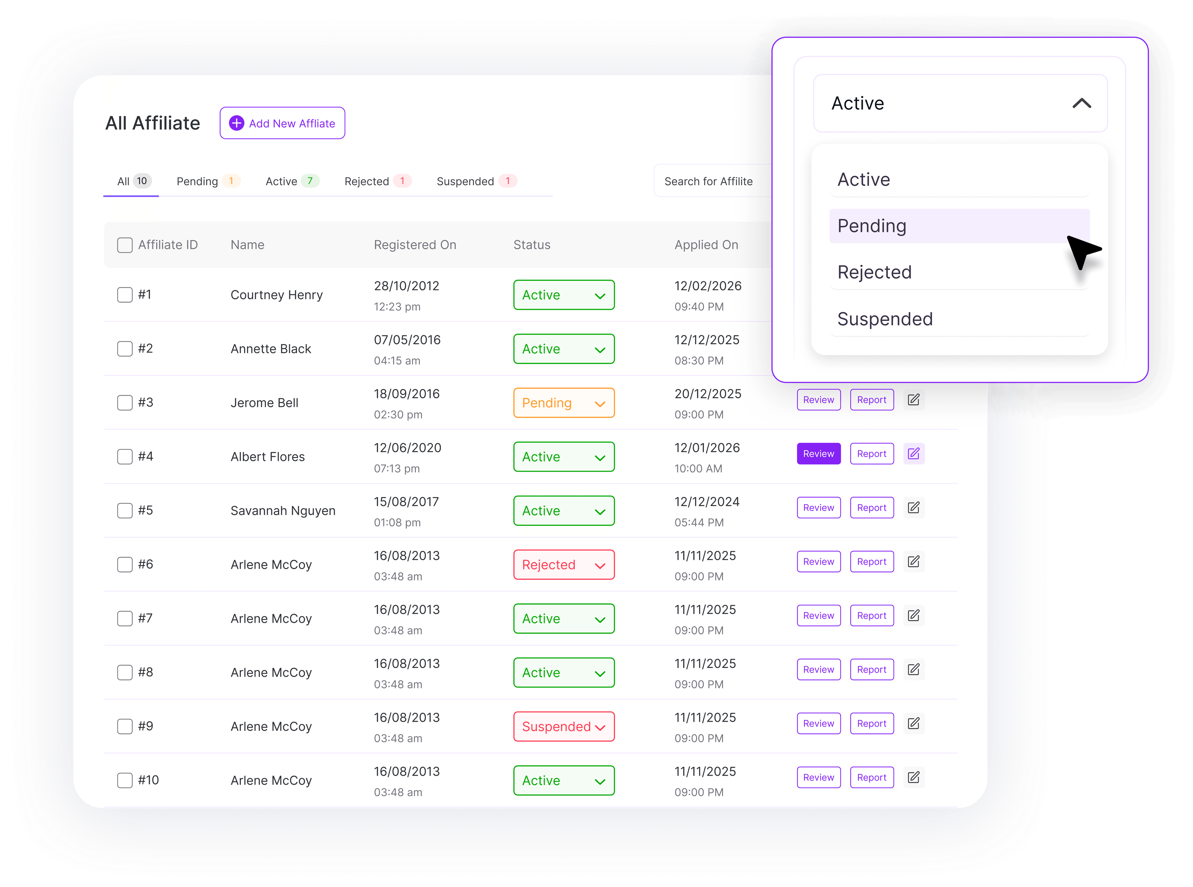 Simple Affiliate Management Hub