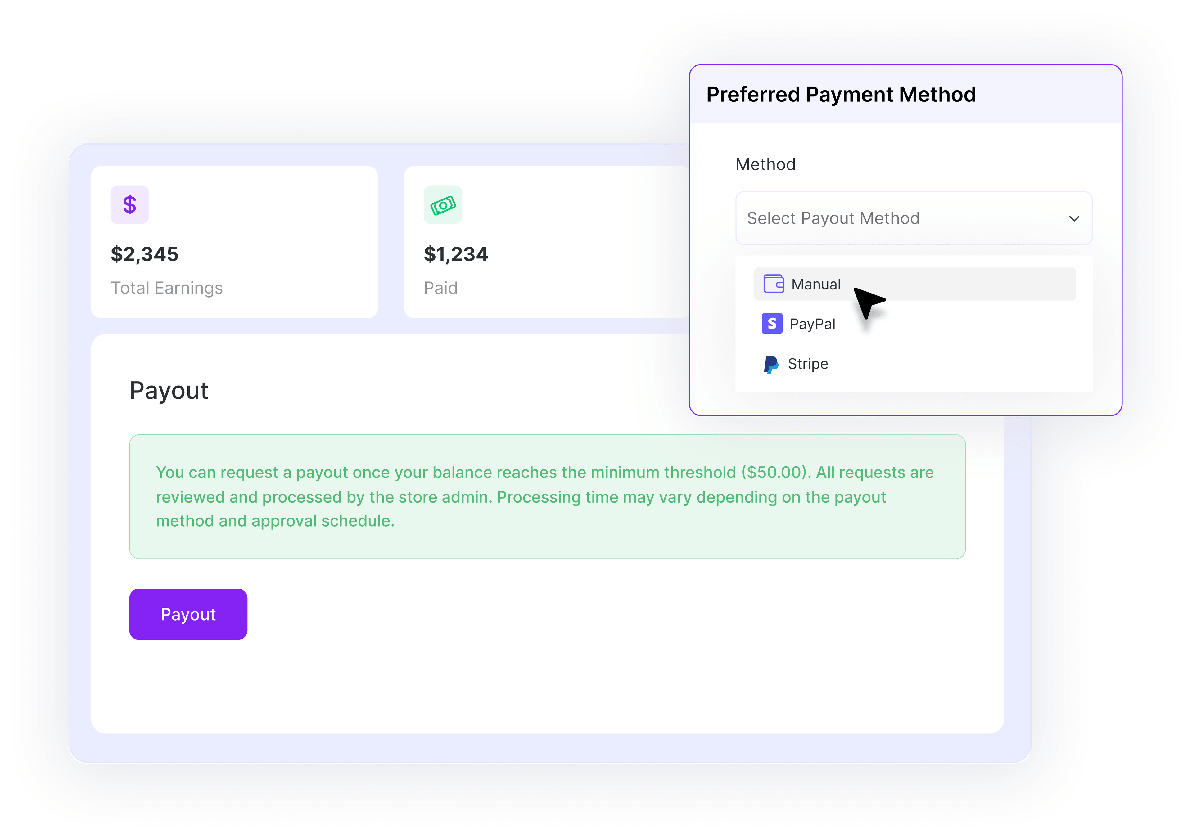 Get Paid Through Payout Requests