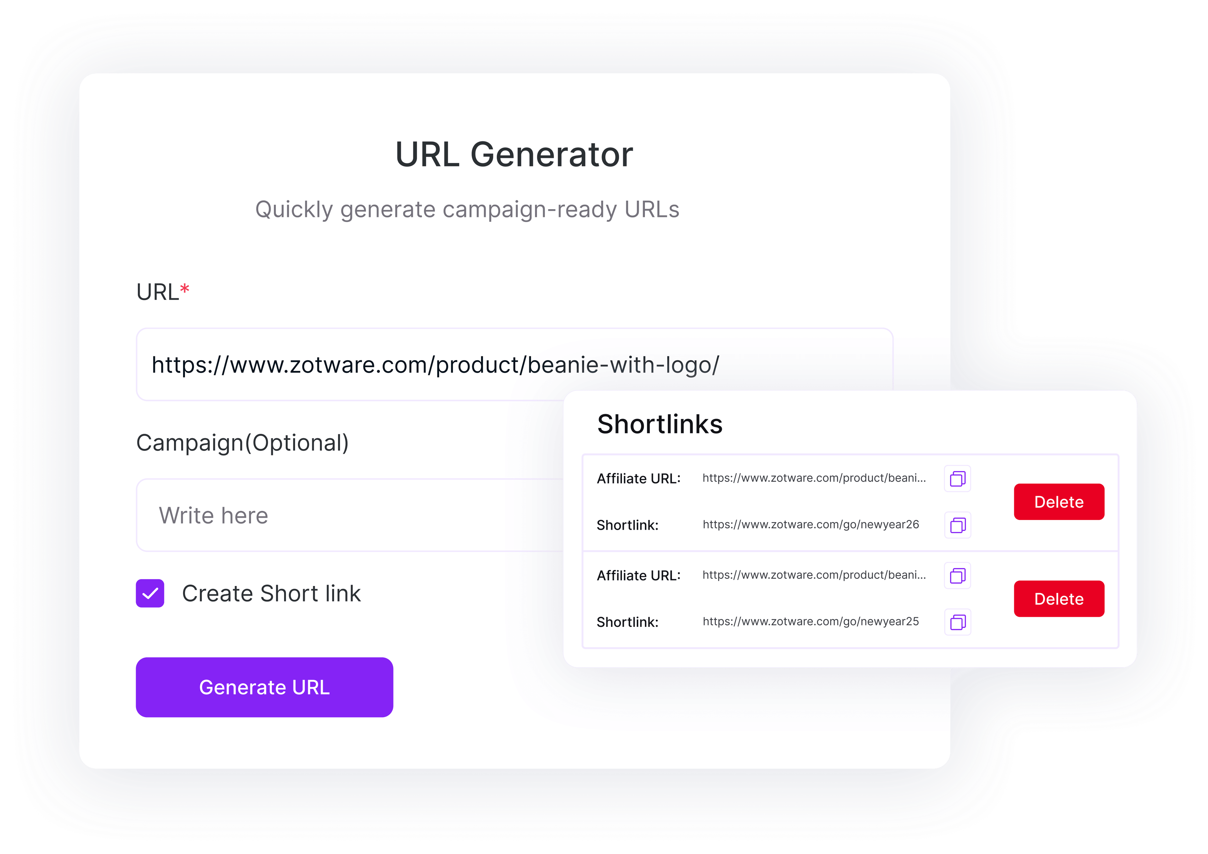 Easy Affiliate URL Generator
