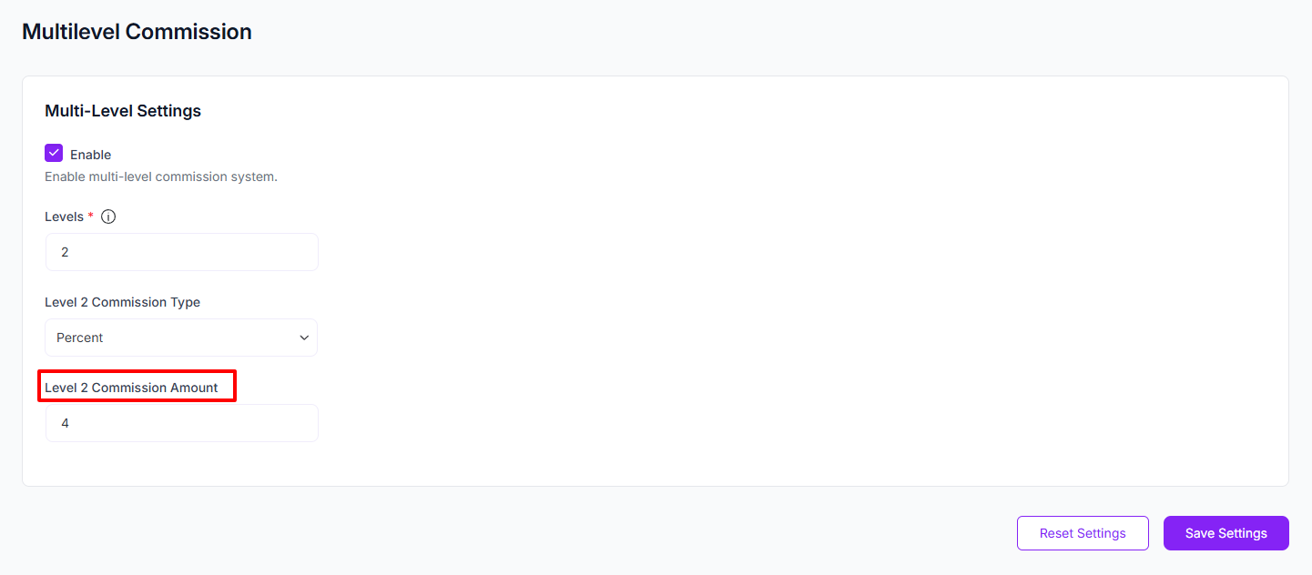 Multi level Commission